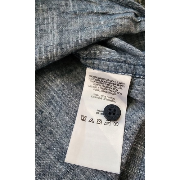 Columbia Under Exposure Mens XL Blue Button Down Short Sleeve Regular‎ Fit Shirt - Picture 5 of 6